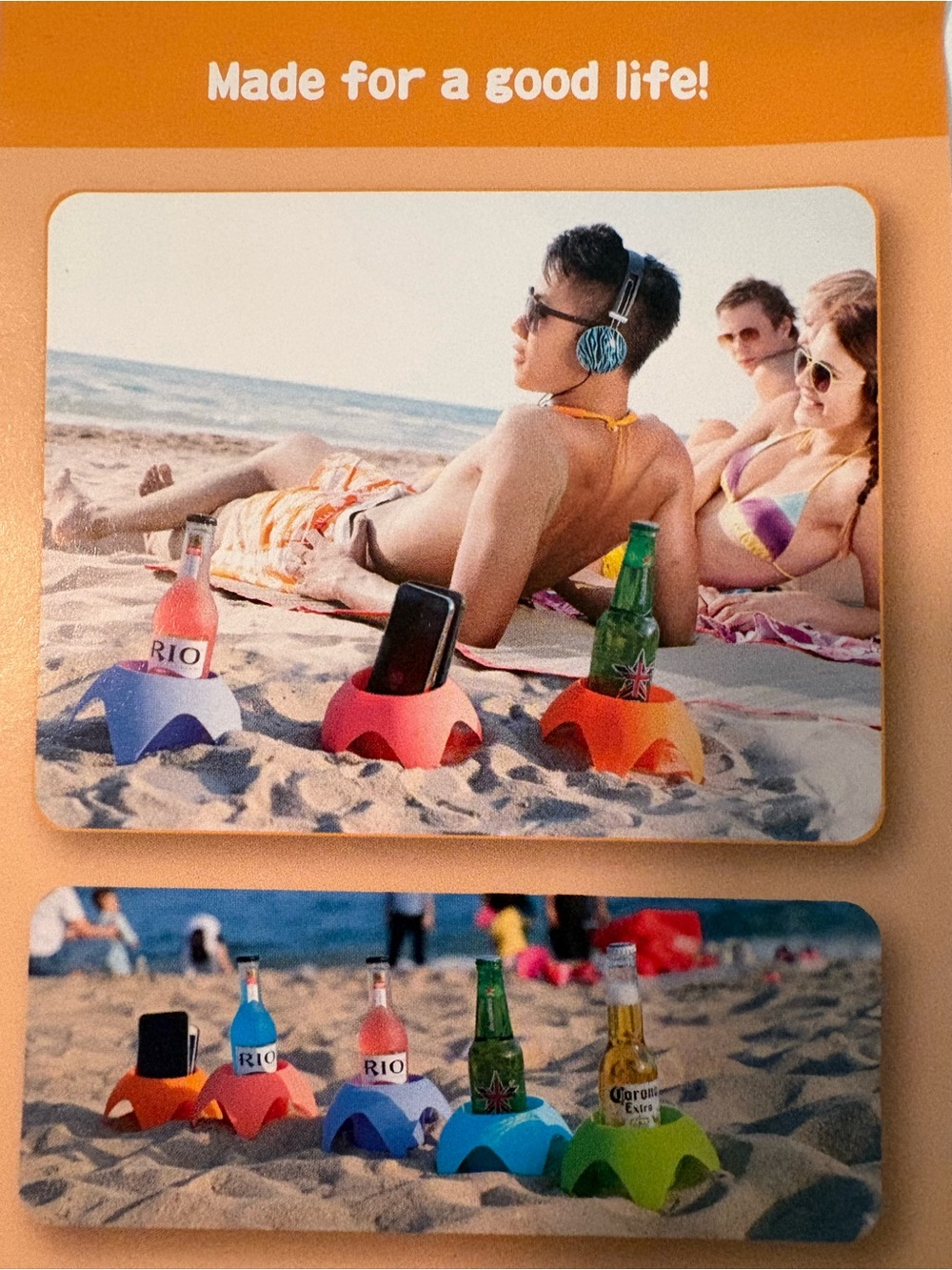 Beach Drink & Phone Holders – Pack of Colorful Sand Stands